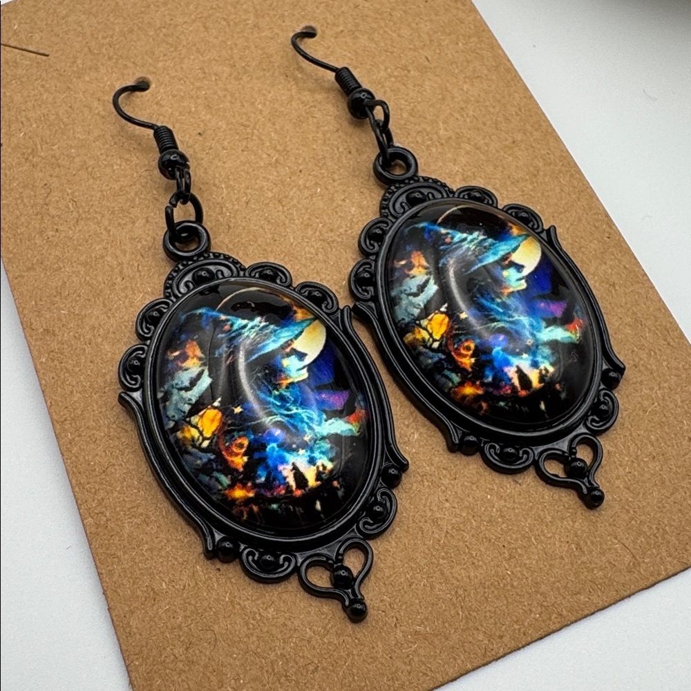 Witch Halloween Victorian Style Earrings